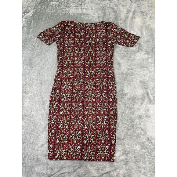 Women's LuLaRoe Floral Print Dress Size Small Burgundy Boho Julia Style - Exc - Picture 5 of 10